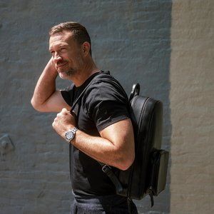 COPY - Leather Backpack, men's black leather laptop backpack from satchel & page